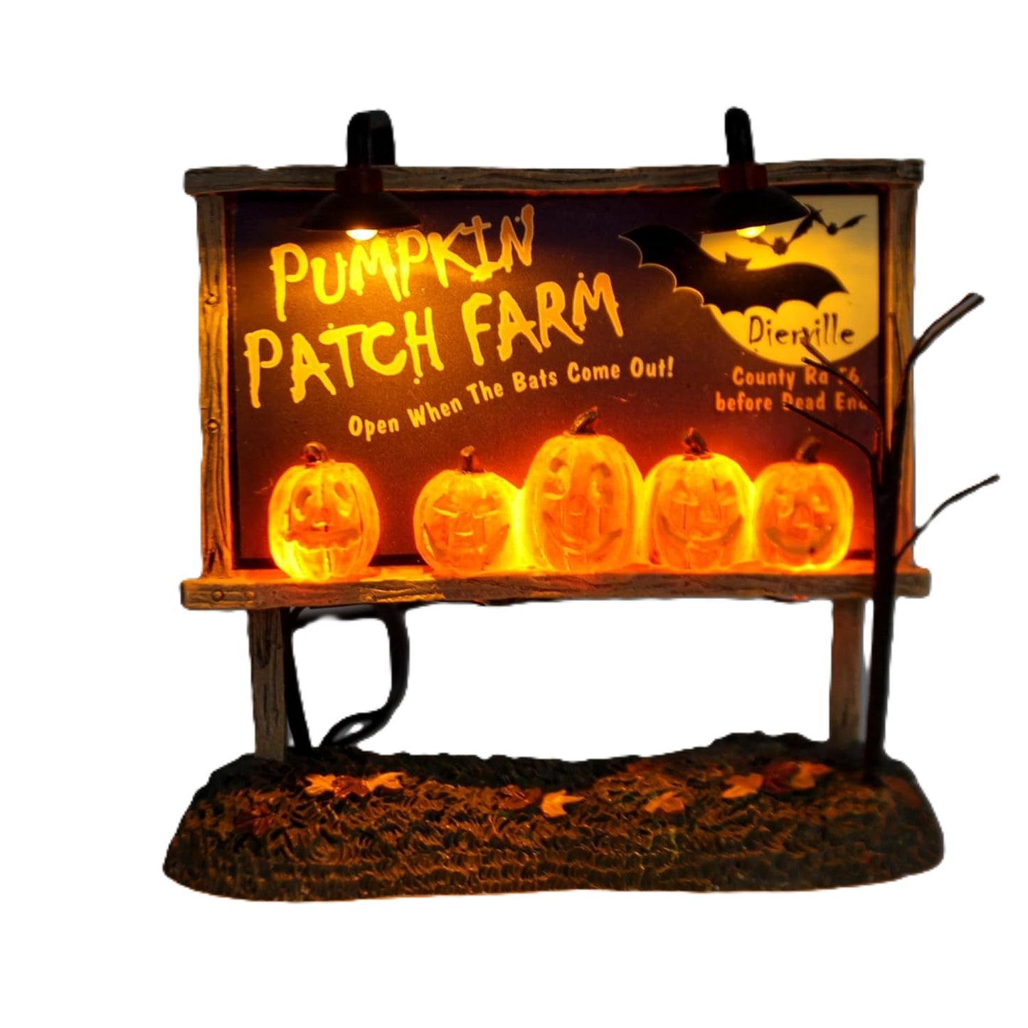 Department 56. LIT PUMPKIN PATCH BILLBOARD. Halloween Village Accessory. 4057629
