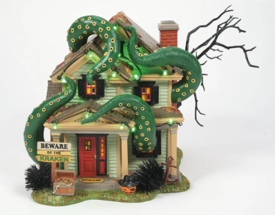 Department 56. THE KRAKEN HOUSE. Halloween Village Building, 6011436.