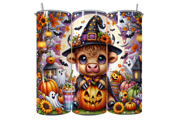 Halloween Highlander 20 oz Tumbler Stainless Steel Straw 3PC Set