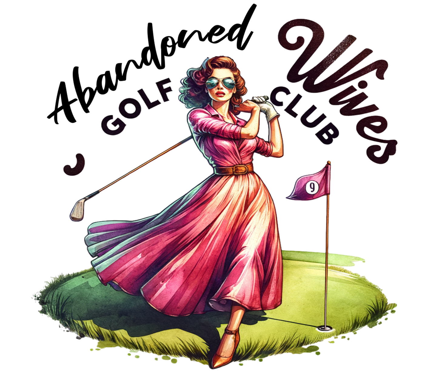 Abandoned Housewife Golfing 20 oz Tumbler Stainless Steel Straw 3PC Set