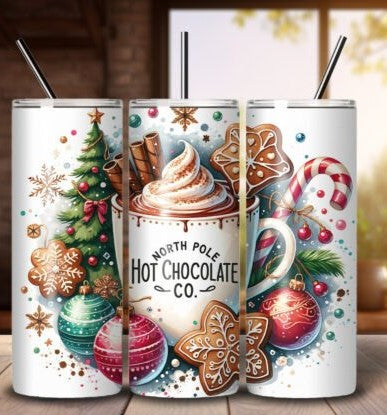 Hot Coco 20 oz Tumbler Stainless Steel Straw 3PC Set