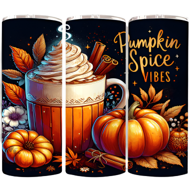 Pumpkin Spice Vibes #2 20 oz Tumbler Stainless Steel Straw 3PC Set