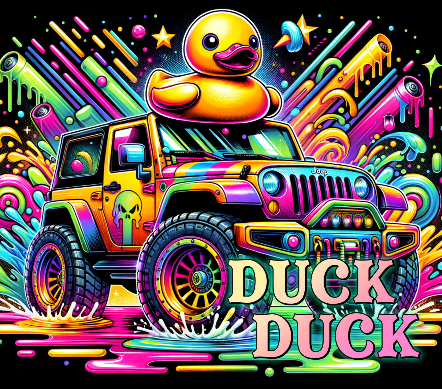 Duck Duck Jeep 20 oz Tumbler Stainless Steel Straw 3PC Set