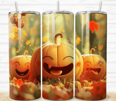 Cute Pumpkin Season 20 oz Tumbler Stainless Steel Straw 3PC Set