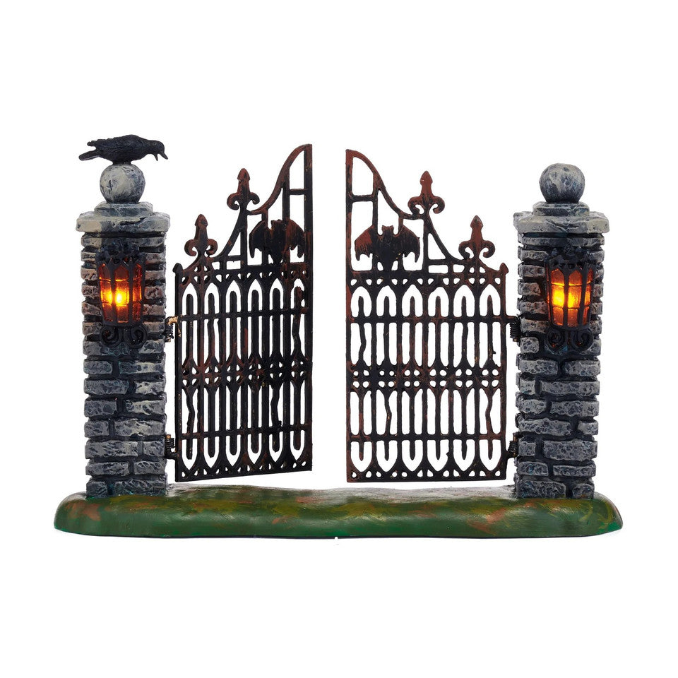 Department 56 Lit Spooky Wrought Iron Gate