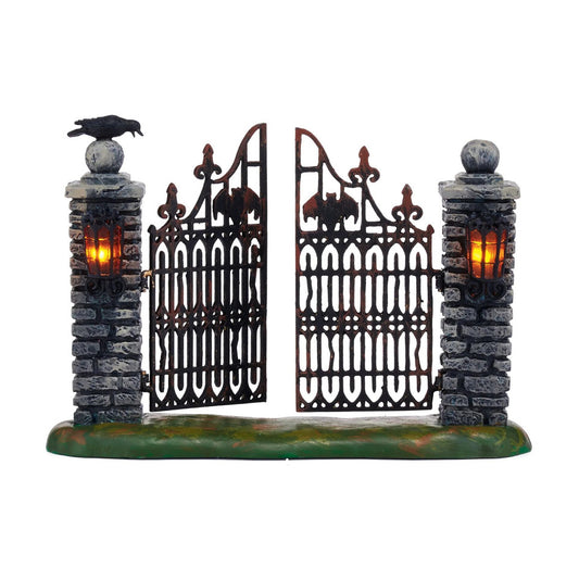 Department 56 Lit Spooky Wrought Iron Gate