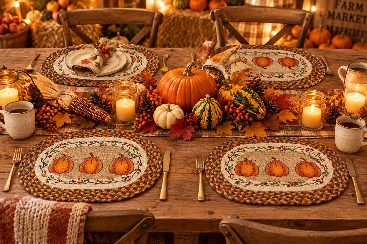 Harvest Pumpkin Oval Placemat 13x19