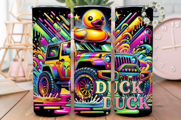 Duck Duck Jeep 20 oz Tumbler Stainless Steel Straw 3PC Set