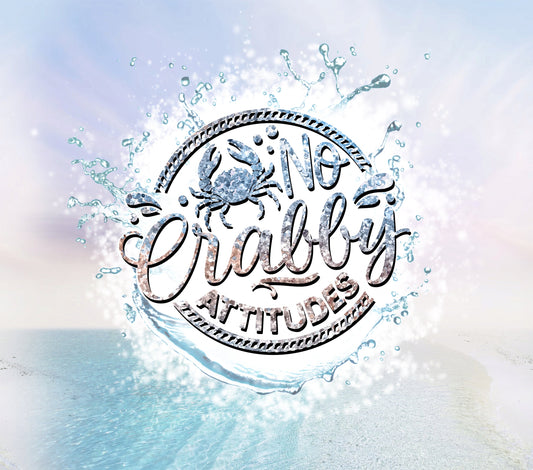 No Crabby Attitude 20 oz Tumbler Stainless Steel Straw 3PC Set