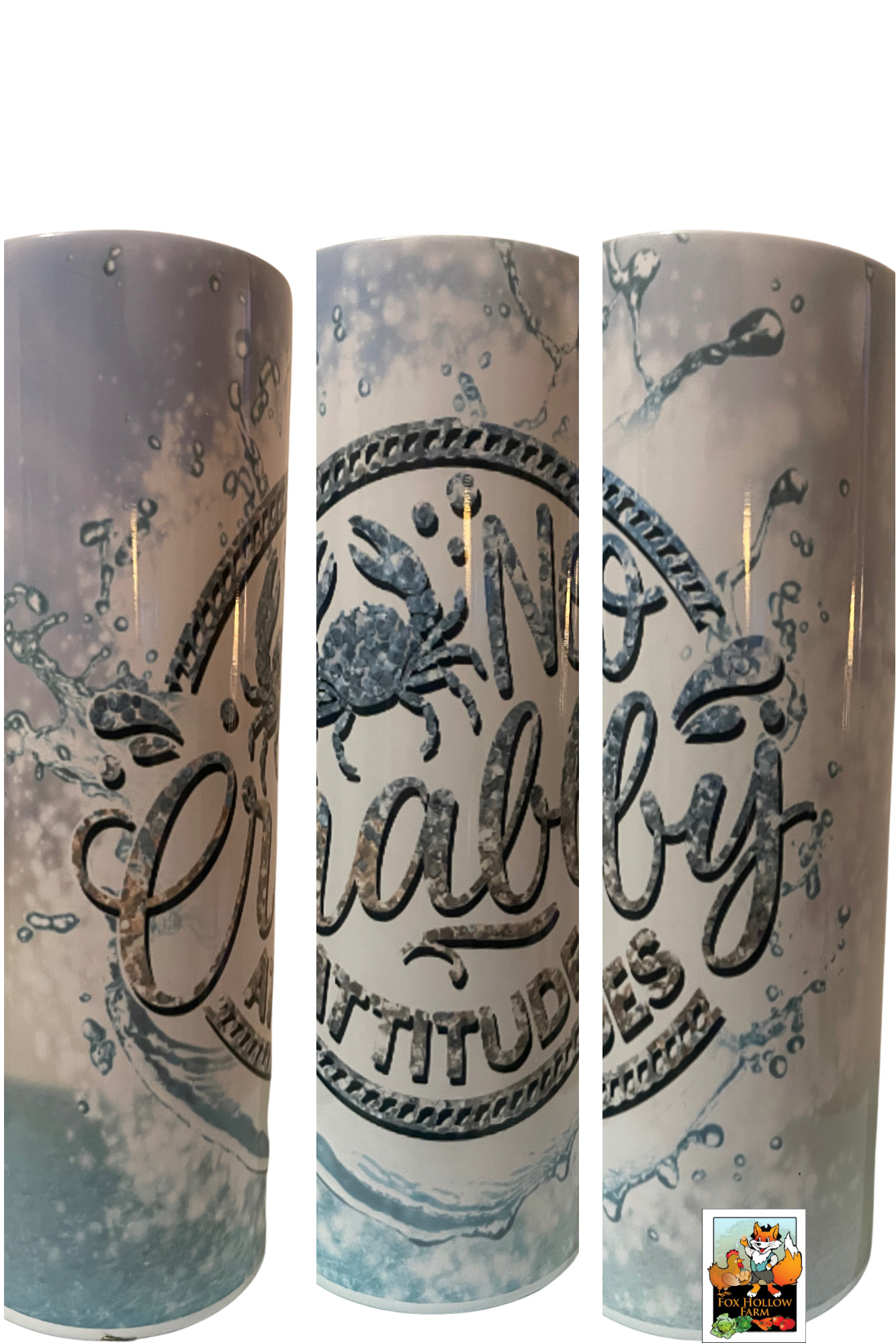 No Crabby Attitude 20 oz Tumbler Stainless Steel Straw 3PC Set