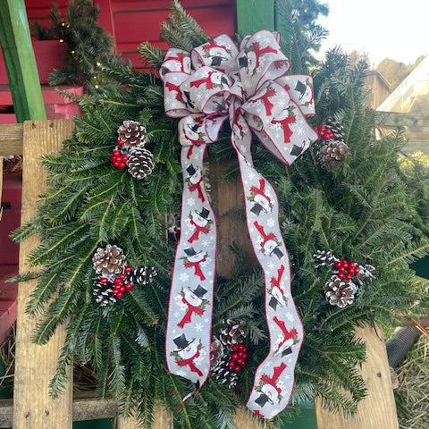 Premium Fraser Fir Christmas Wreath- Snowman