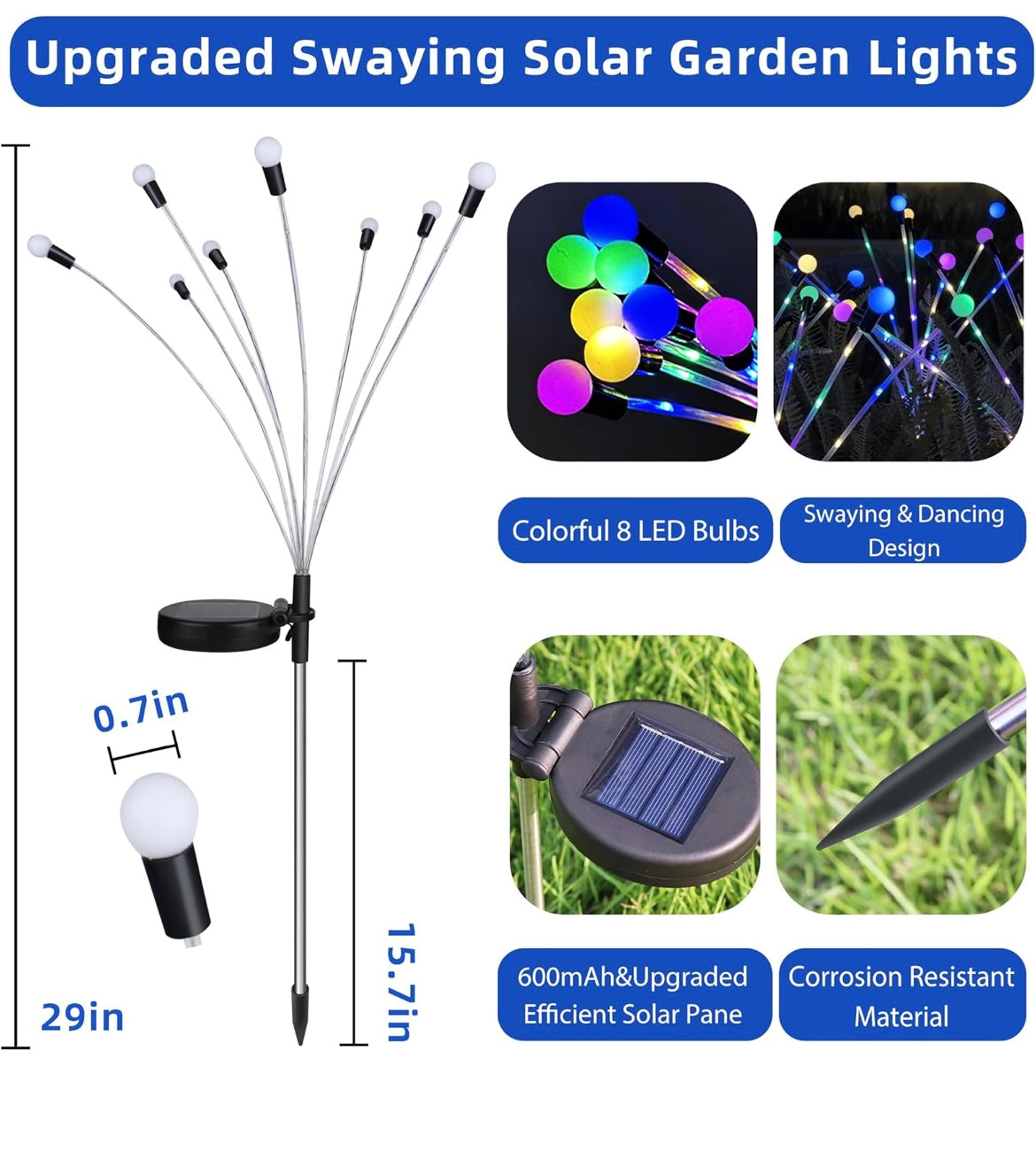 Outdoor Solar Powered Firefly Garden Light