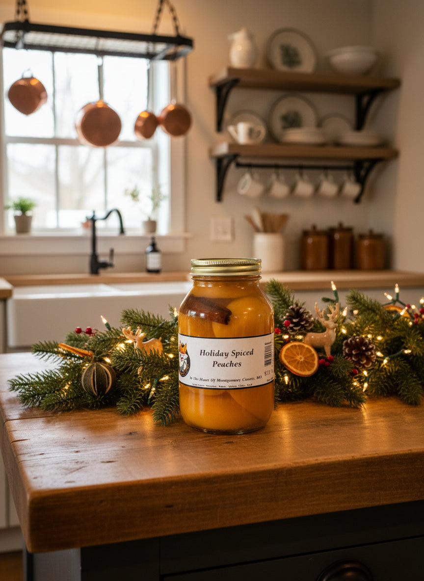 Holiday Spiced Peaches - Fresh From The Farm 32oz Jar