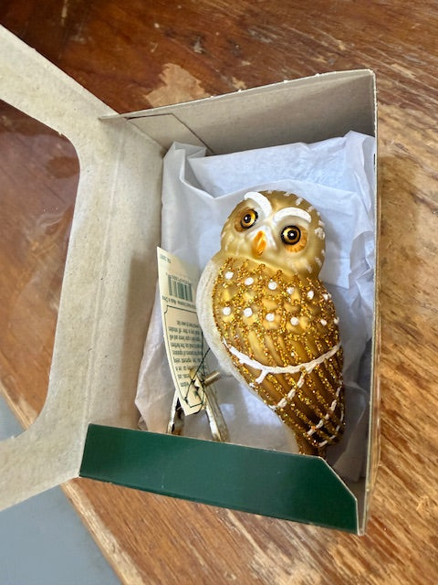 Woodland Pygmy Owl Glass Ornament #18067