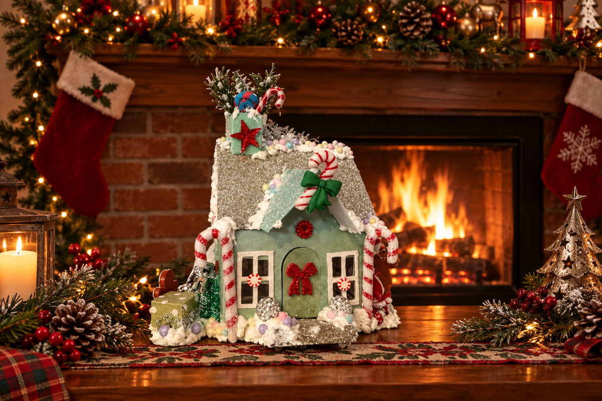 Glitter Christmas Cottage - Lit & Unbelievably Cute - Made Locally In Montgomery County