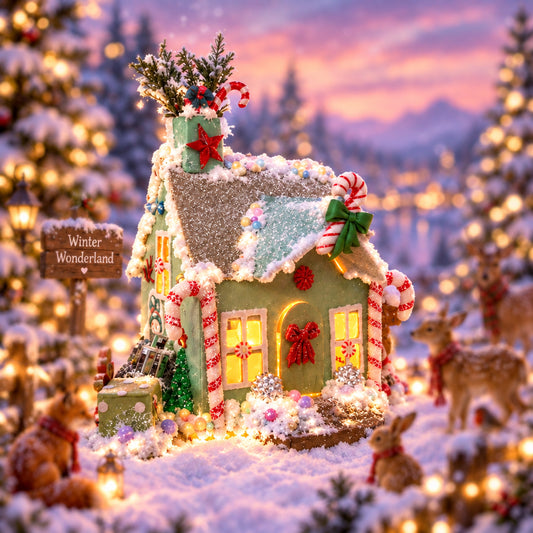 Glitter Christmas Cottage - Lit & Unbelievably Cute - Made Locally In Montgomery County