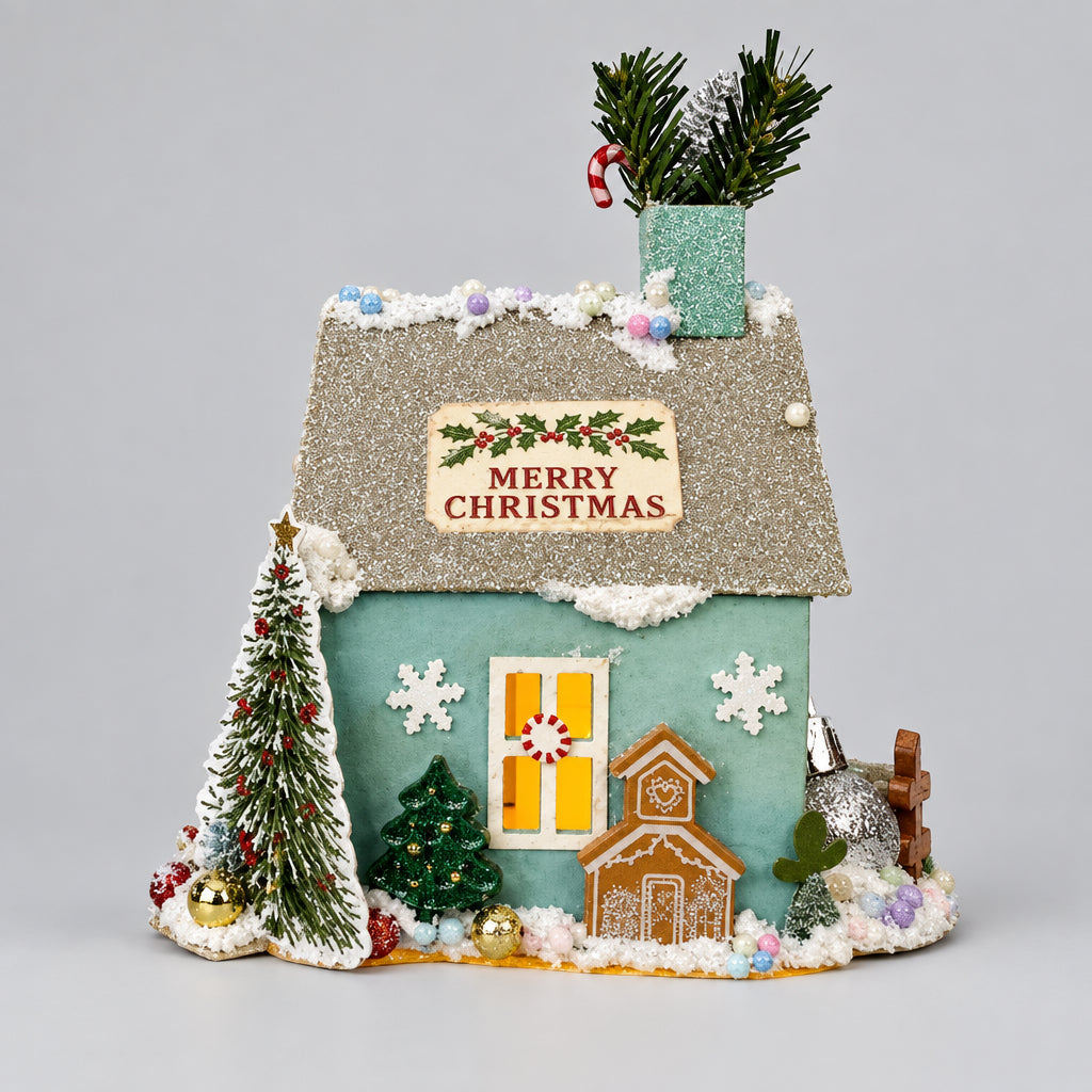 Glitter Christmas Cottage - Lit & Unbelievably Cute - Made Locally In Montgomery County
