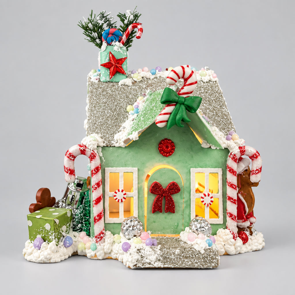 Glitter Christmas Cottage - Lit & Unbelievably Cute - Made Locally In Montgomery County