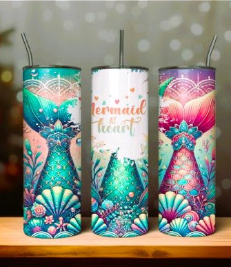 Mermaids 20 oz Tumbler Stainless Steel Straw 3PC Set