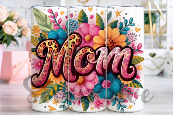 Mom 20 oz Tumbler Stainless Steel Straw 3PC Set