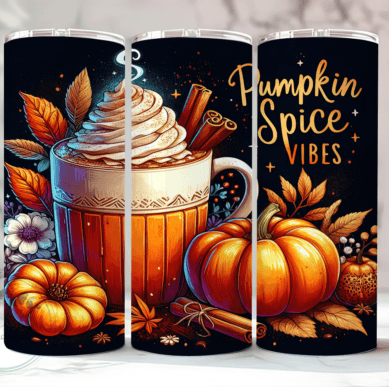 Pumpkin Spice Vibes #2 20 oz Tumbler Stainless Steel Straw 3PC Set