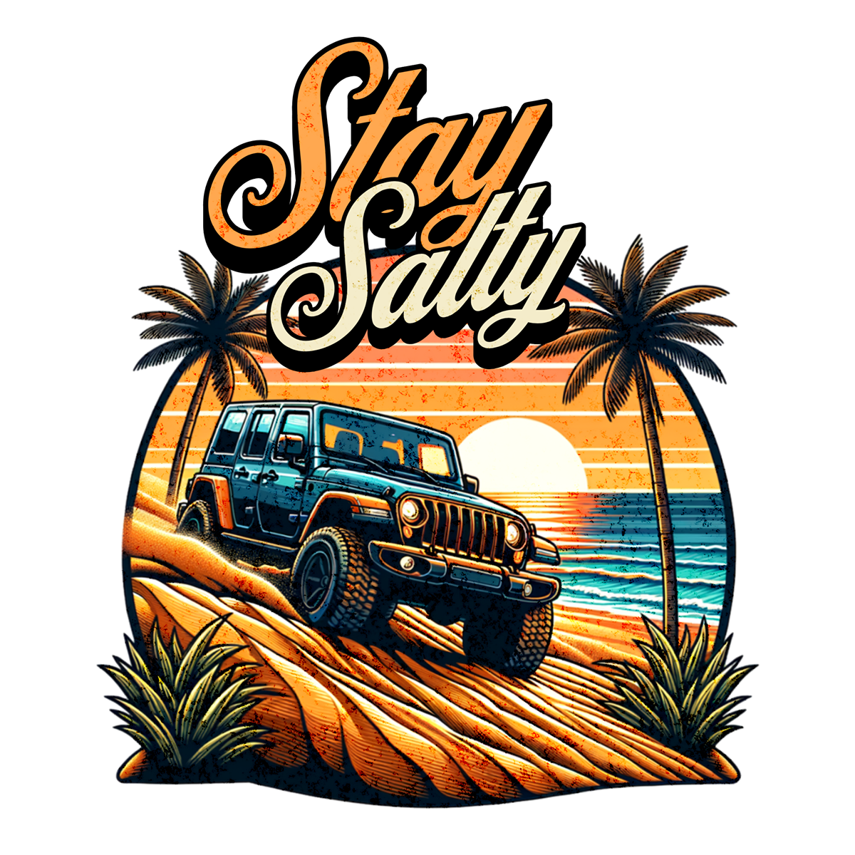 Stay Salty Jeep 20 oz Tumbler Stainless Steel Straw 3PC Set