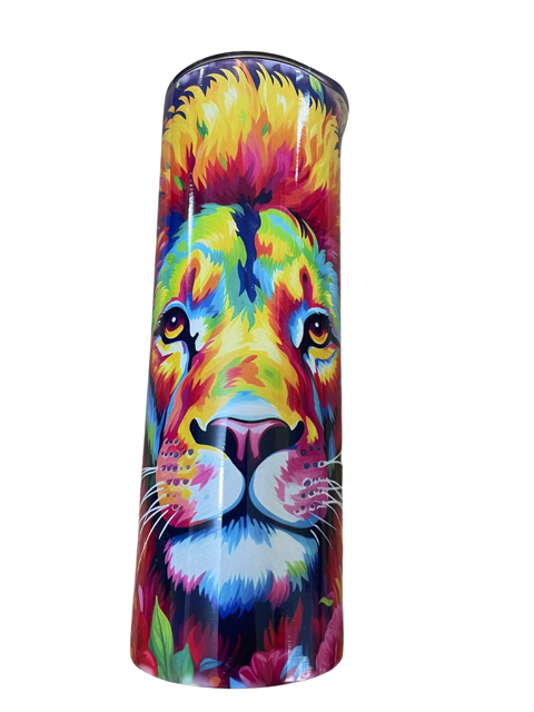 Lion Amazing Colors  20 oz Tumbler Stainless Steel Straw 3PC Set