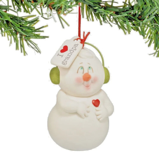 I Love (Red Heart) Grandpa - Snowpinion # 4060161 New Department 56 Ornament