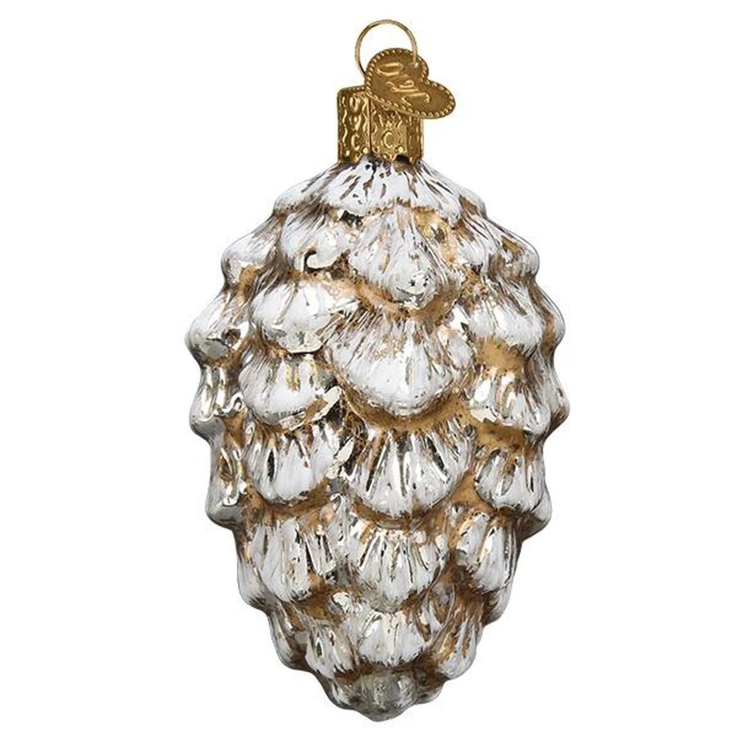 Vintage Ponderosa Pinecone Glass Ornament #51017