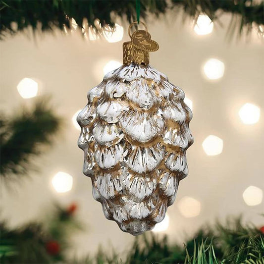 Vintage Ponderosa Pinecone Glass Ornament #51017